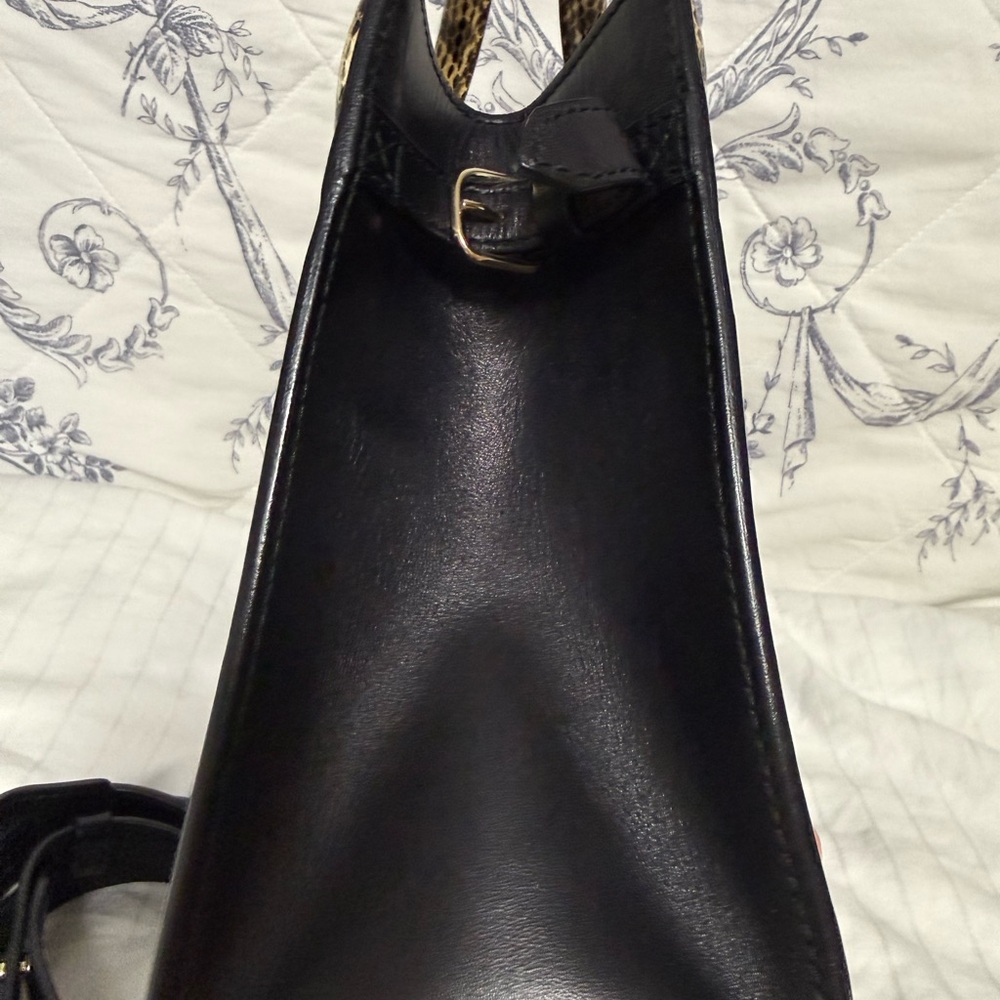 Balenciaga Black Leather Satchel with Snakeskin-Print Handles - Picture 7 of 15